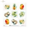 Limonka, ananas, kokos, karambola, banan, mango, akwarela*lime, pineapple, coconut, star fruit, banana, mango, watercolor